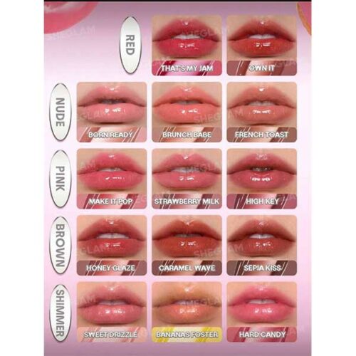 رنگبندی لیپ گلاس شیشه ای شیگلم