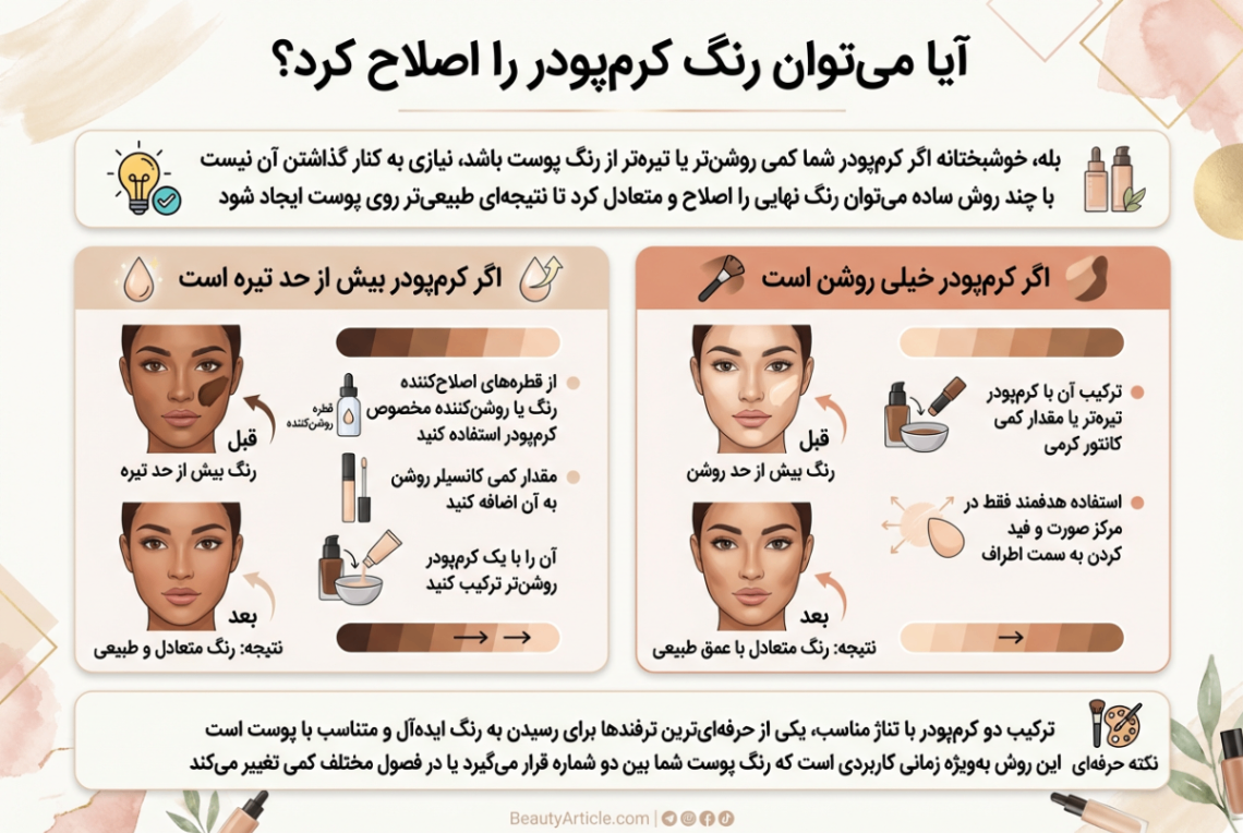 آیا میتوان رنگ کرمپودر را اصلاح کرد؟